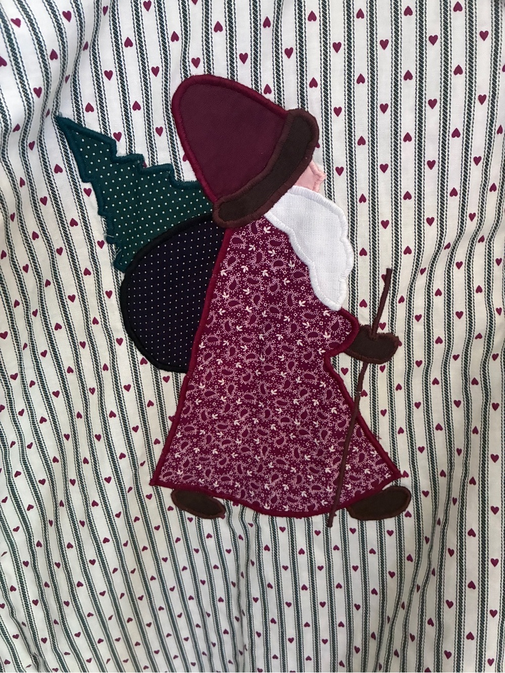 Vintage 90s Cottagecore Grannycore Betsy's Christmas Pinafore Apron Dress Sz L - Picture 7 of 7